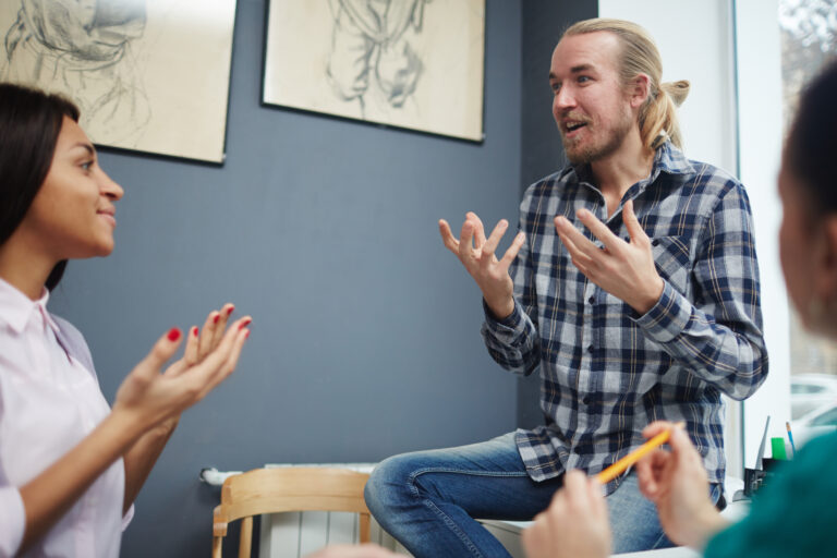 a man in group therapy for heroin addiction